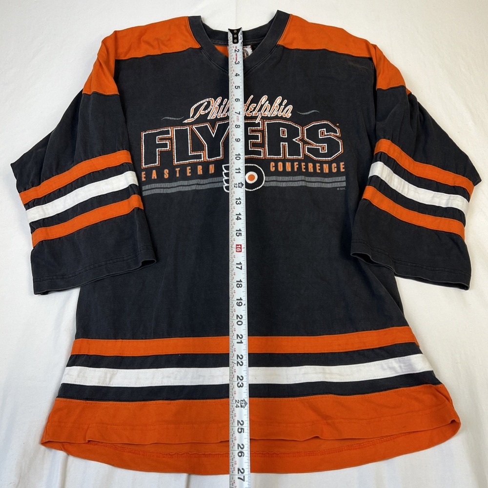 Vintage NHL Philadelphia Flyers Eastern Conference Black Shirt Pro-Player Mens L - Picture 5 of 9